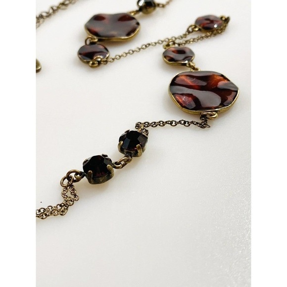 Pilgrim Danish Design Necklace Asymmetric Antique Bronze Tone Satellite Stations - Picture 3 of 8